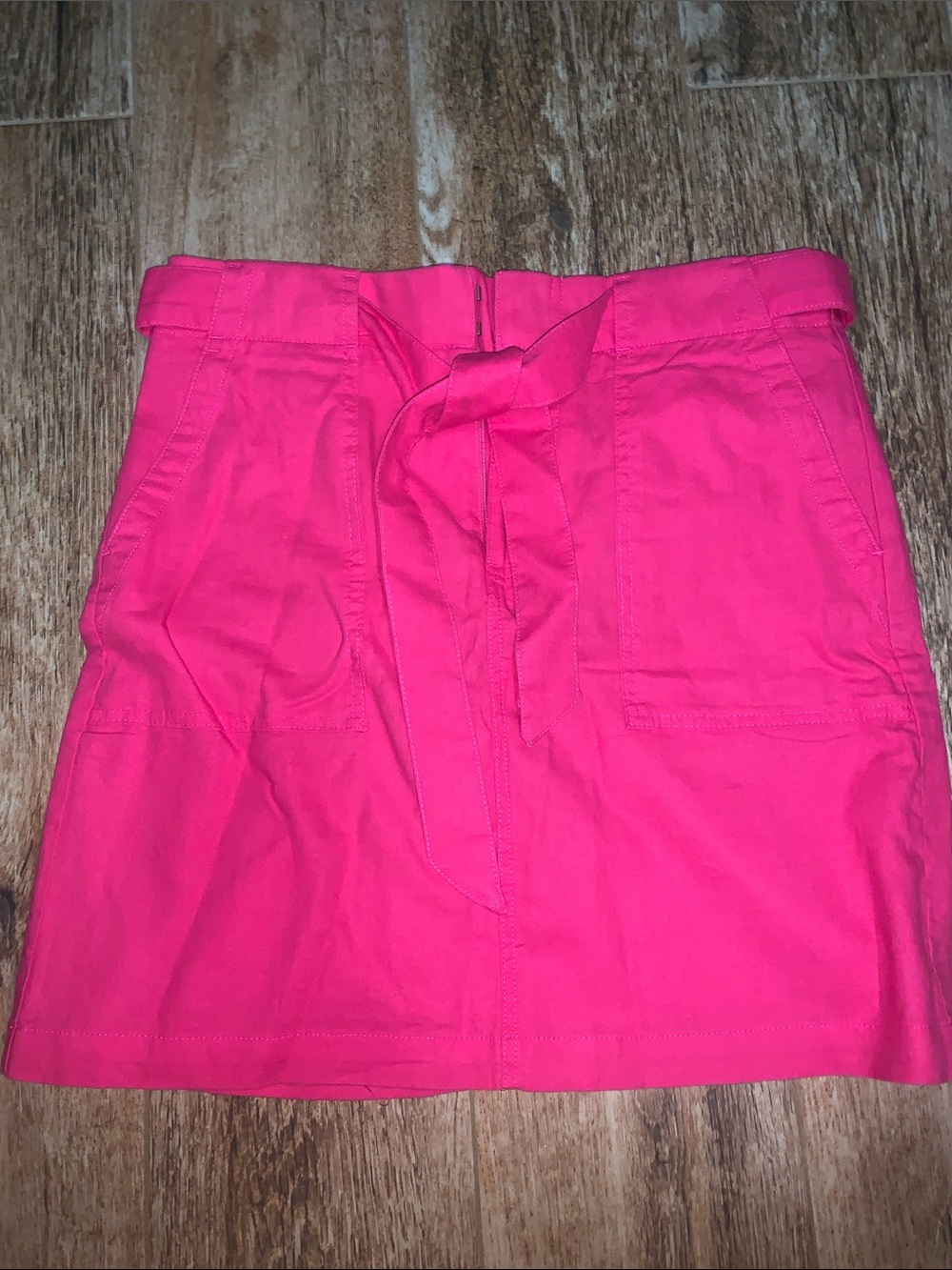 J. Crew Hot Pink Tie-Front Mini Skirt